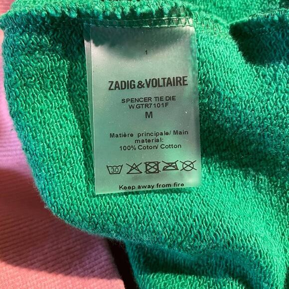 NWOT Zadig & Voltaire Spencer Tie Dye Hoodie Sweatshirt Medium - Picture 8 of 8